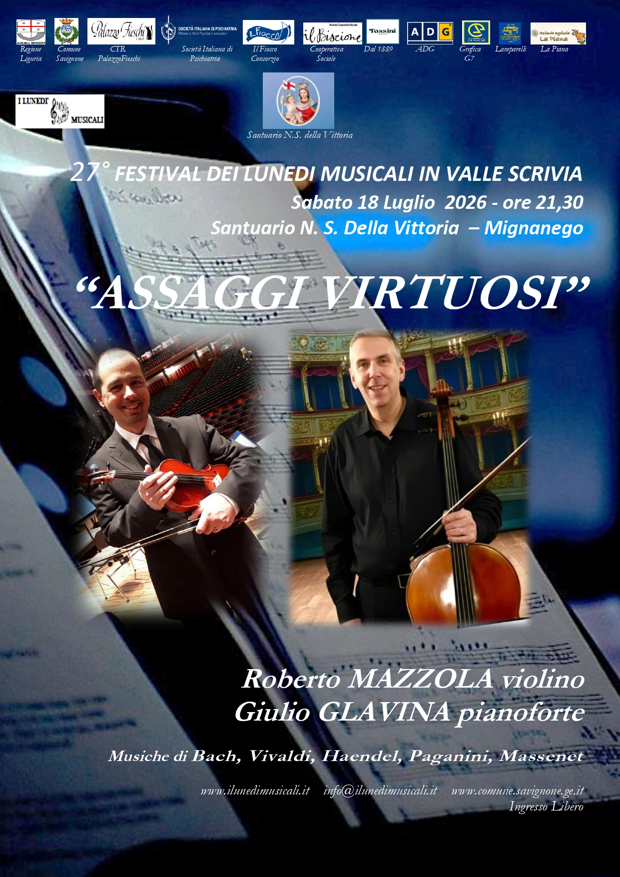 27° FESTIVAL DEI LUNEDI MUSICALI IN VALLE SCRIVIA